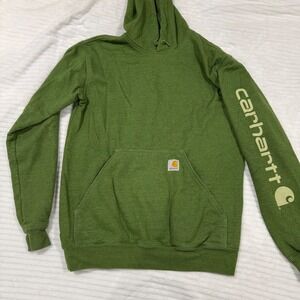 Carhartt Loose Fit Green Graphic Sleeve Hoodie Sweatshirt TS0288-M Small